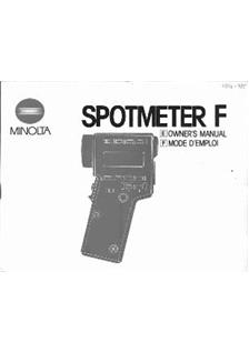 Minolta Spotmeter F manual. Camera Instructions.